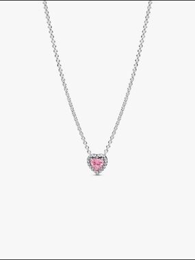 Pandora Pink Elevated Heart NecklaceSterling silver 398425c02-45